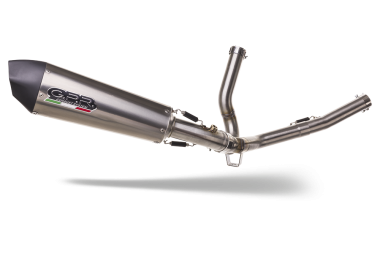 Exhaust compatible with Suzuki V-Strom DL650 2004-2011, Gpe Ann. titanium, Homologated legal Mid-full system exhaust, including removable db killer and catalyst 