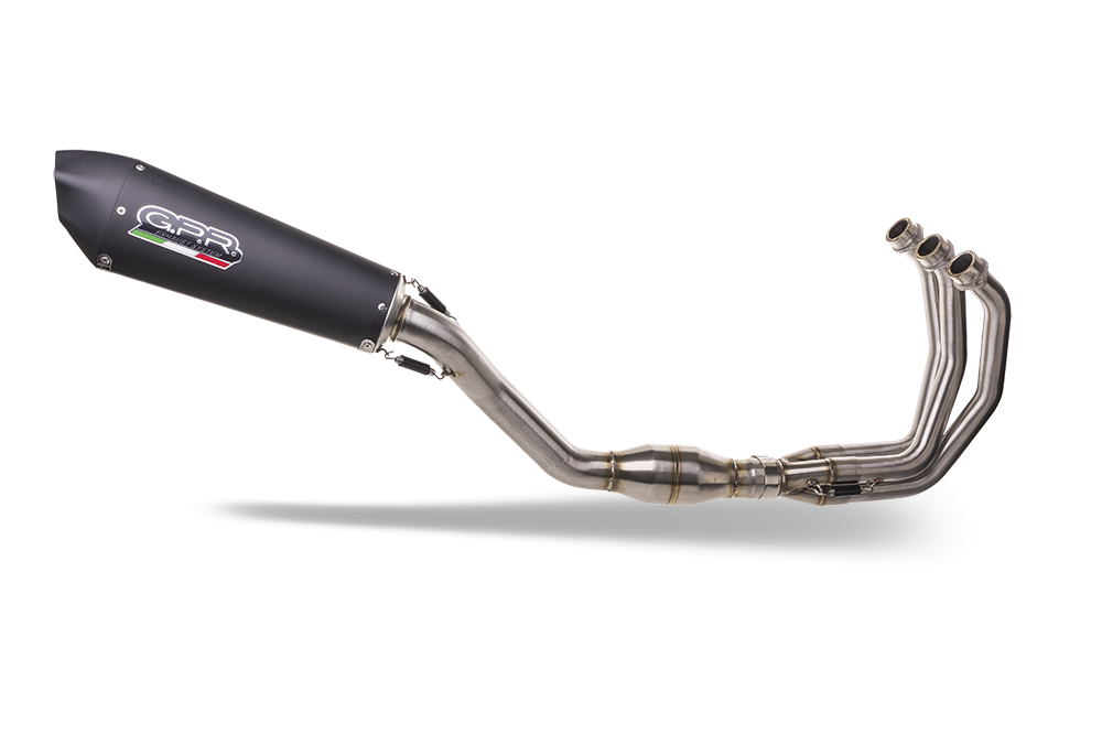 Exhaust compatible with Triumph Daytona 660 2023-2025, GP Evo4 Black Titanium, Homologated legal full system exhaust, including removable db killer and catalyst 