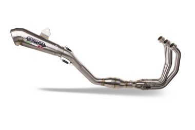 Exhaust compatible with Yamaha Tracer 9 2021-2024, Satinox , Homologated legal full system exhaust, including removable db killer and catalyst 