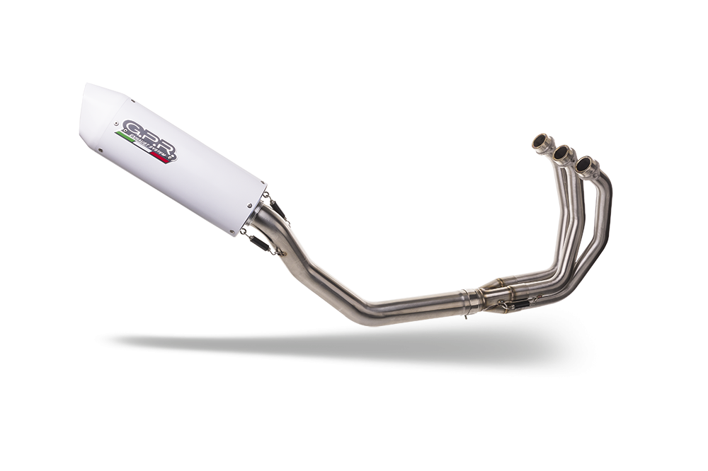 Exhaust compatible with Triumph Daytona 660 2023-2025, Albus Ceramic, Homologated legal full system exhaust, including removable db killer 