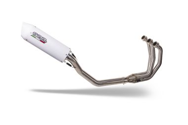 Exhaust compatible with Triumph Daytona 660 2023-2025, Albus Ceramic, Homologated legal full system exhaust, including removable db killer 