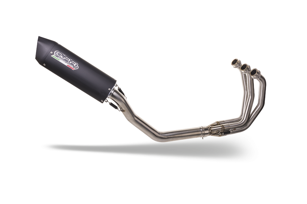 Exhaust compatible with Triumph Daytona 660 2023-2025, Furore Nero, Homologated legal full system exhaust, including removable db killer 