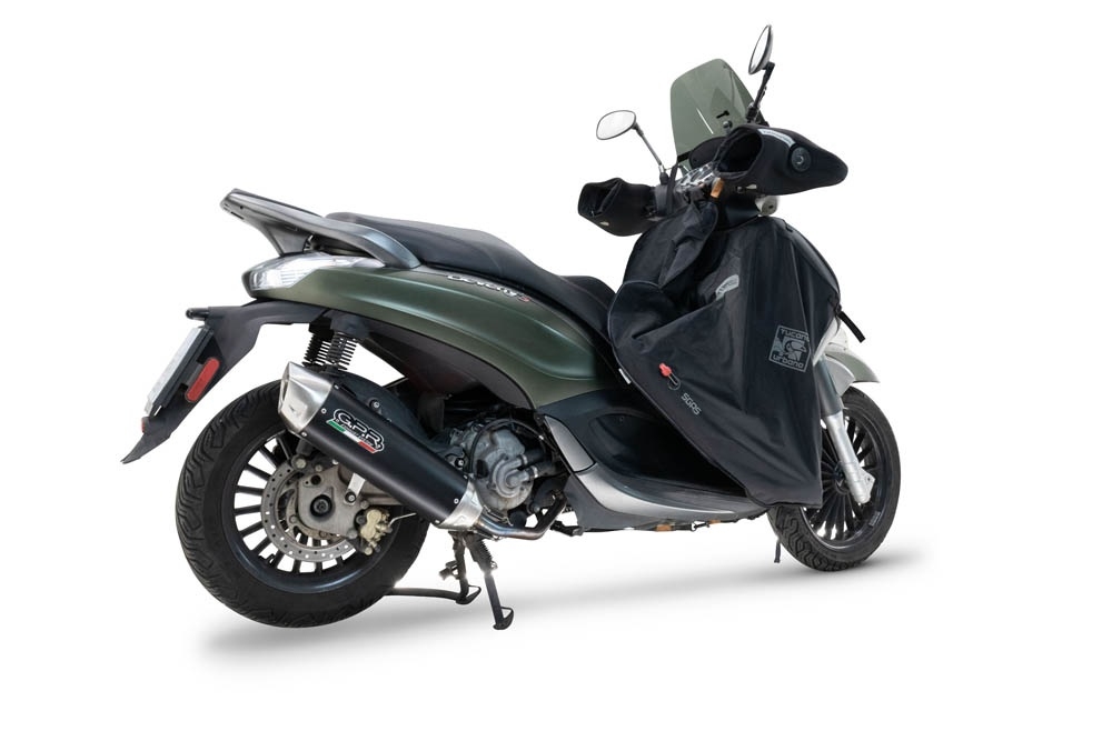 Exhaust compatible with Piaggio Beverly 300 I.E. ABS - S - Police 2016-2020, Furore-X Scooter, Homologated legal full system exhaust, including removable db killer and catalyst 