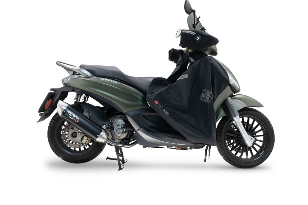 Exhaust compatible with Piaggio Beverly 300 I.E. ABS - S - Police 2016-2020, Furore-X Scooter, Homologated legal full system exhaust, including removable db killer and catalyst 