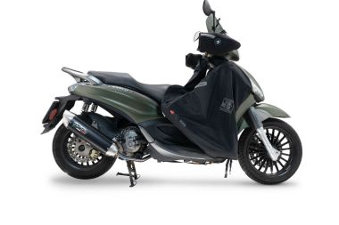 Exhaust compatible with Piaggio Beverly 300 I.E. ABS - S - Police 2016-2020, Furore-X Scooter, Homologated legal full system exhaust, including removable db killer 