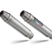 Exhaust compatible with Ducati 1098 2006-2012, Deeptone Inox, Dual Homologated legal slip-on exhaust including removable db killers, link pipes and catalysts 