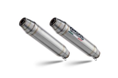 Exhaust compatible with Triumph BONNEVILLE T100 2001-2014, Deeptone Inox, Dual Homologated legal slip-on exhaust including removable db killers and link pipes 
