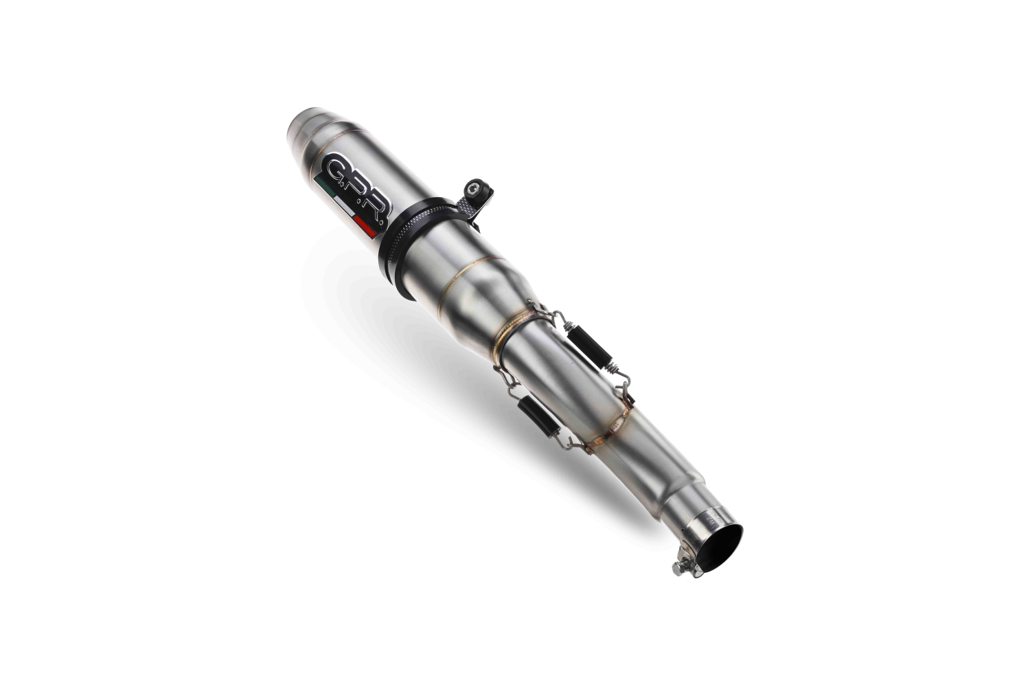 Exhaust compatible with Fantic Motor XEF 125 2025-2026, Deeptone Inox, Slip-on exhaust legal for UK and non-EU markets including link pipe and removable db killer 