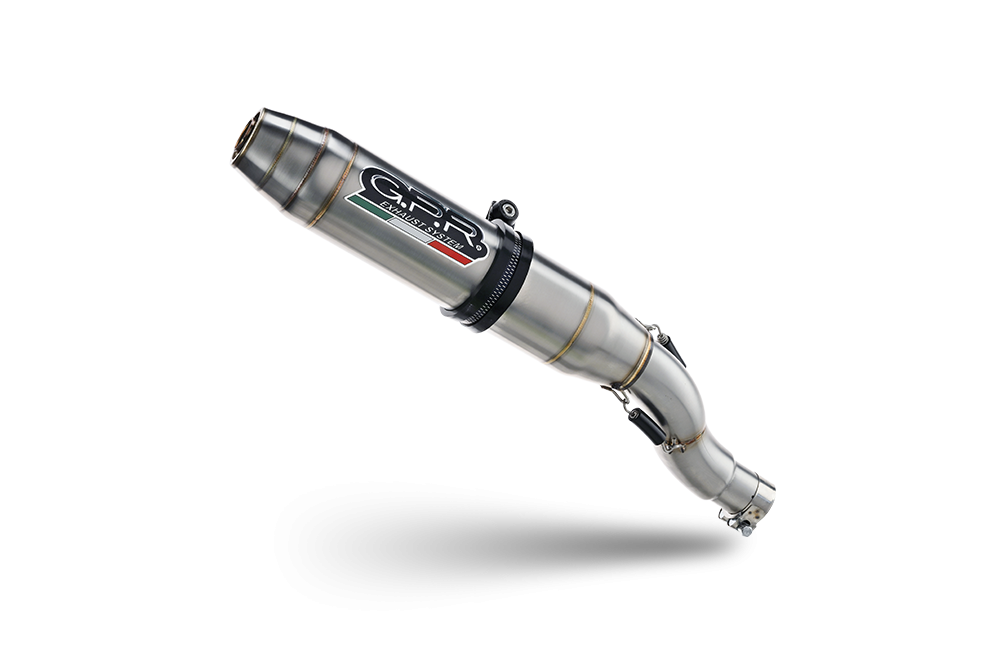 Exhaust compatible with Honda Hornet Cb 600 F 2007-2014, Deeptone Inox, Homologated legal slip-on exhaust including removable db killer and link pipe 