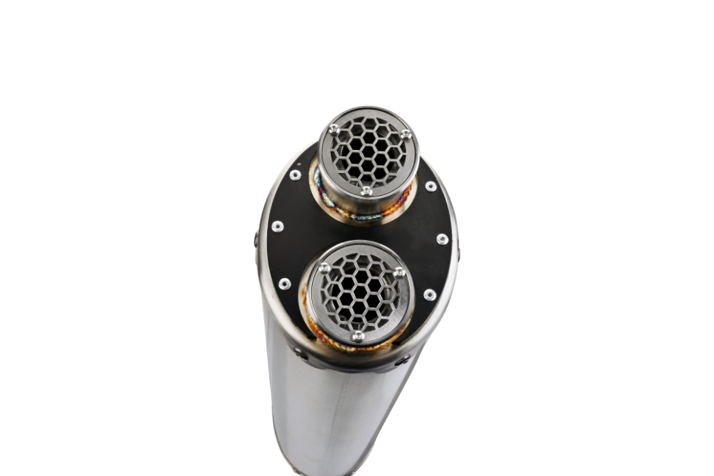 Exhaust compatible with Kove 800X 2024-2026, Dual Inox, Racing slip-on exhausts including link pipe and removable db killer 