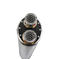 Exhaust compatible with Kove 800X 2024-2026, Dual Inox, Racing slip-on exhausts including link pipe and removable db killer 