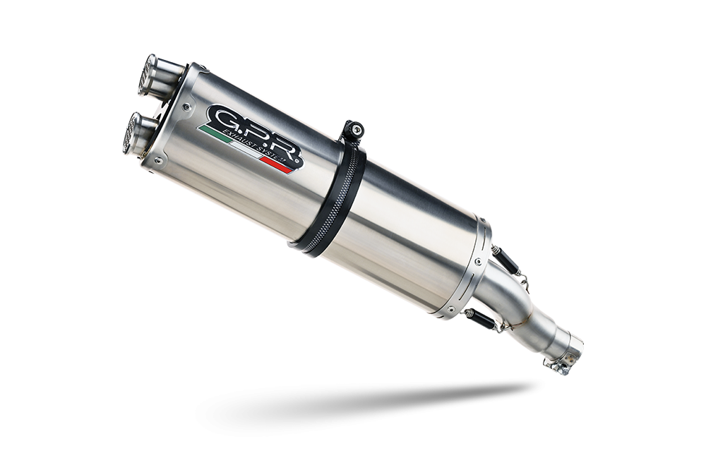 Exhaust compatible with Bmw F 800 Gs 2016-2018, Dual Inox, Homologated legal slip-on exhaust including removable db killer and link pipe 