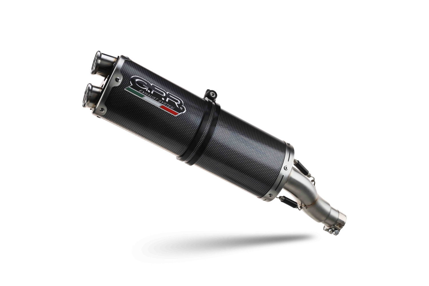 Exhaust compatible with Ktm Lc 8 Adventure 1050 2015-2016, Dual Poppy, Homologated legal slip-on exhaust including removable db killer and link pipe 