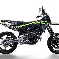 Exhaust compatible with Fantic Motor XEF 125 2025-2026, Deeptone Inox, Slip-on exhaust legal for UK and non-EU markets including link pipe and removable db killer 