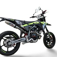 Exhaust compatible with Fantic Motor XEF 125 2025-2026, Deeptone Inox, Slip-on exhaust legal for UK and non-EU markets including link pipe and removable db killer 
