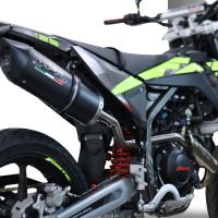Exhaust compatible with Fantic Motor XEF 125 2025-2026, Furore Evo4 Nero, Homologated legal slip-on exhaust including removable db killer, link pipe and catalyst 