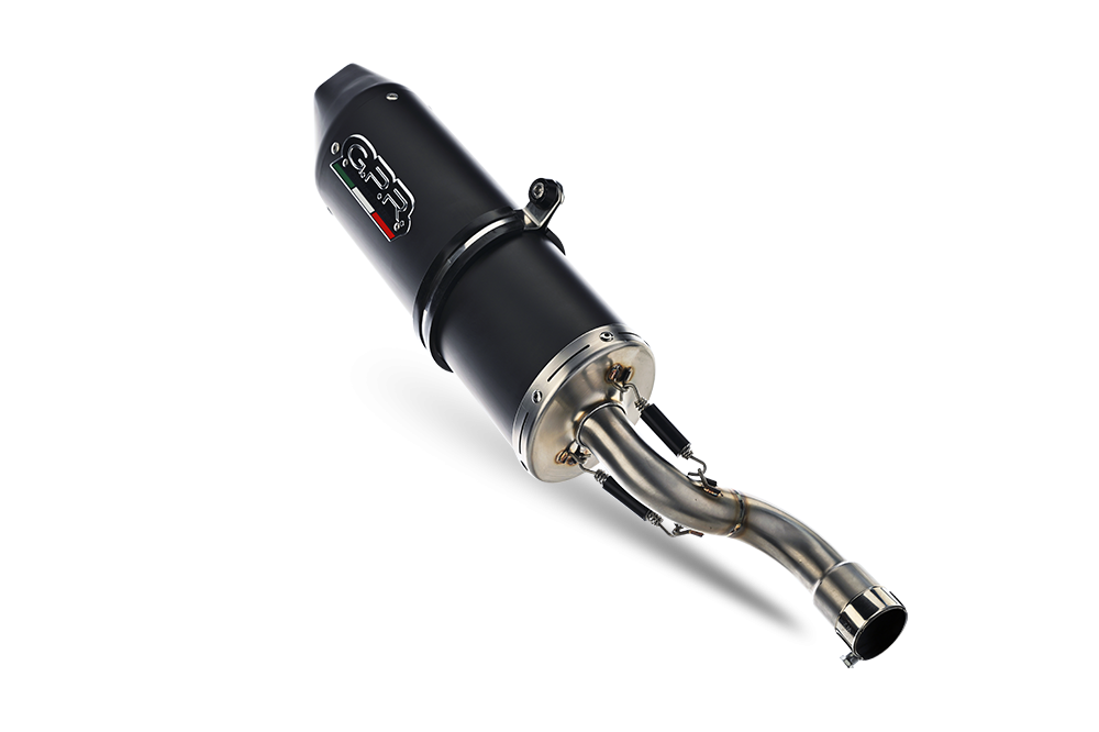 Exhaust compatible with Zontes Gk 125 2022-2024, Furore Nero, full system exhaust legal for UK and non-EU countries including removable db killer 
