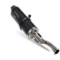 Exhaust compatible with Zontes Gk 125 2022-2024, Furore Nero, full system exhaust legal for UK and non-EU countries including removable db killer 