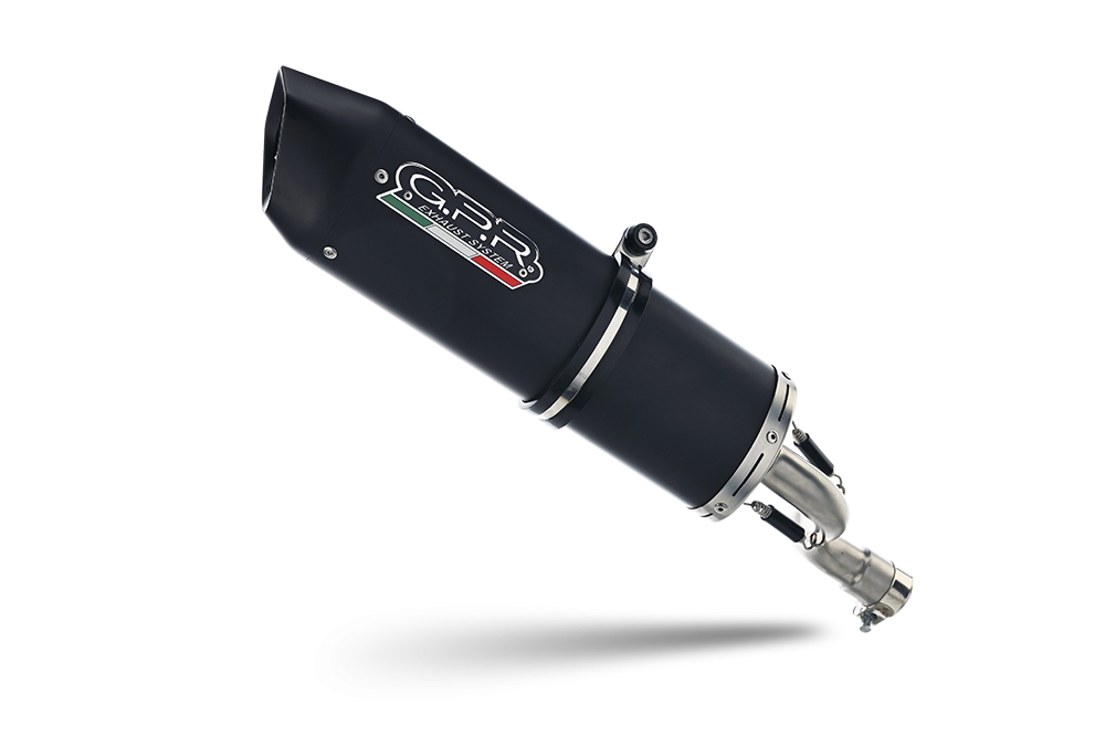 Exhaust compatible with Zontes Gk 125 2022-2024, Furore Nero, full system exhaust legal for UK and non-EU countries including removable db killer 