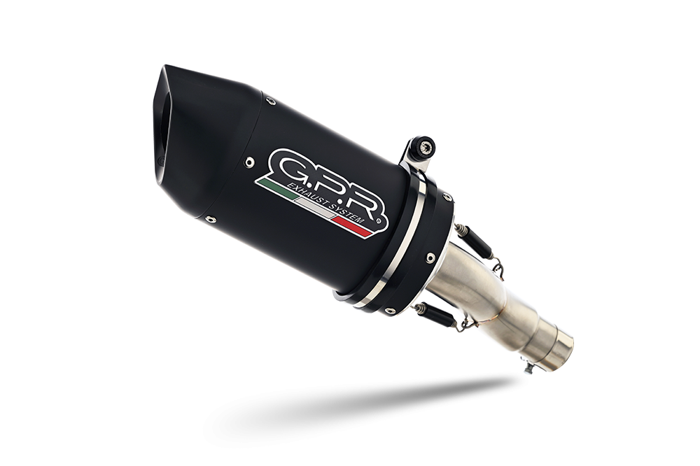 Exhaust compatible with Suzuki Gsx-S 950 2017-2020, Furore Evo4 Nero, Homologated legal slip-on exhaust including removable db killer and link pipe 