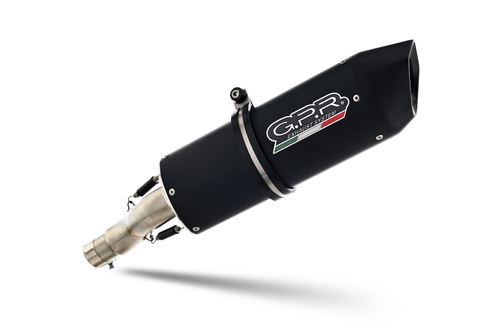 Exhaust compatible with Ktm Enduro 690 R 2019-2020, Furore Evo4 Nero, Homologated legal slip-on exhaust including removable db killer, link pipe and catalyst 