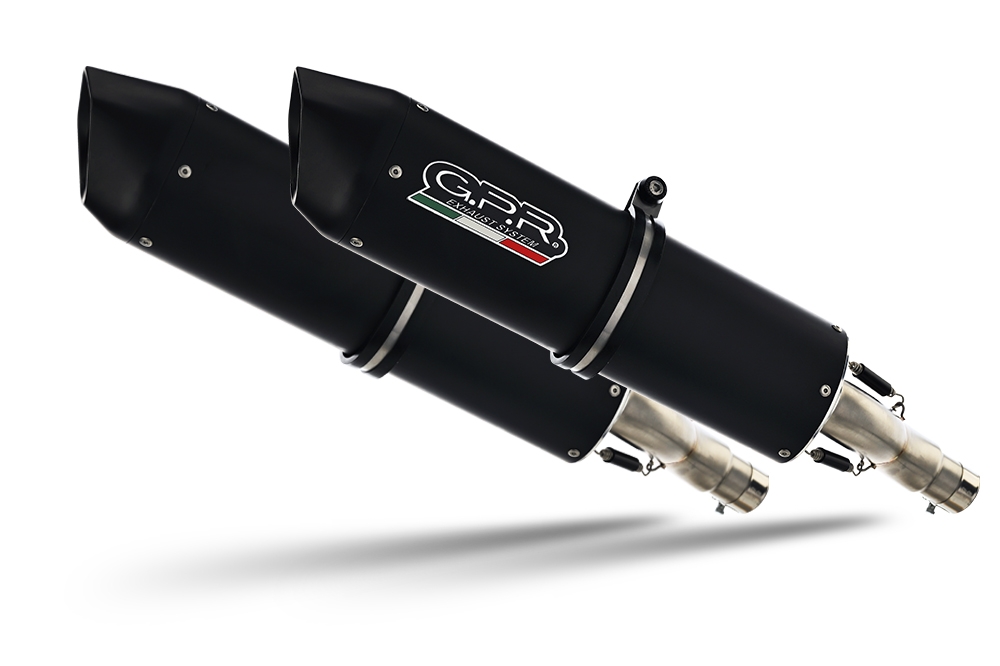 Exhaust compatible with Ducati Monster 750 1996-2003, Furore Nero, Dual Homologated legal slip-on exhaust including removable db killers and link pipes 