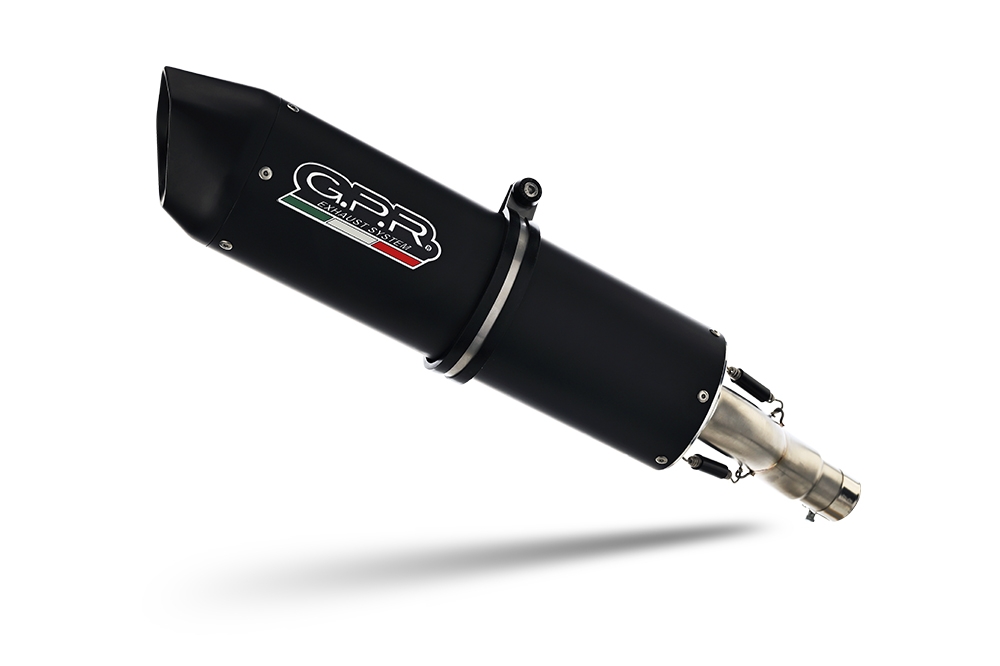 Exhaust compatible with Triumph Tiger 800 - Xr - Xc - Xrx - Xcx - Xrt - Xca 2011-2016, Furore Nero, Homologated legal slip-on exhaust including removable db killer and link pipe 