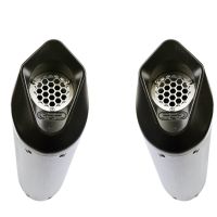 Exhaust compatible with Aprilia Dorsoduro 900 2017-2020, Furore Evo4 Nero, Dual Homologated legal slip-on exhaust including removable db killers and link pipes 
