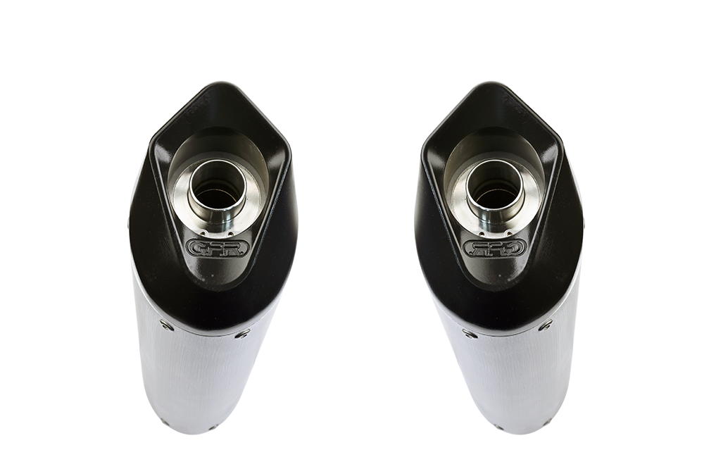 Exhaust compatible with Ktm LC8 Supermoto 950 2005-2008, Furore Nero, Dual Homologated legal bolt-on silencers including removable db killers 