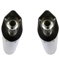 Exhaust compatible with Ducati Monster 750 1996-2003, Furore Nero, Dual Homologated legal slip-on exhaust including removable db killers and link pipes 