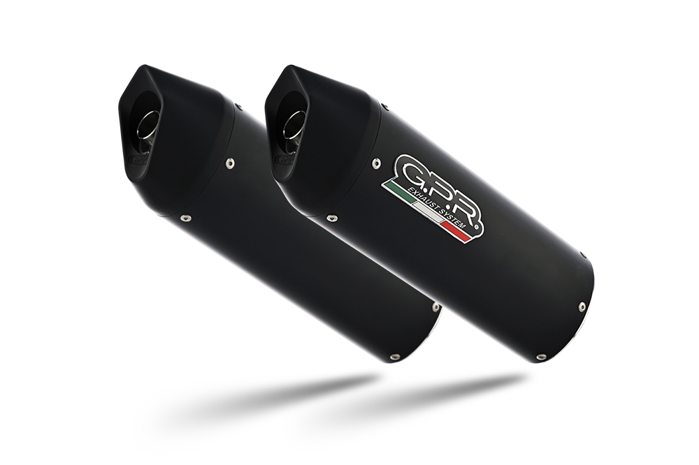 Exhaust compatible with Ducati Monster 750 1996-2003, Furore Nero, Dual Homologated legal slip-on exhaust including removable db killers and link pipes 