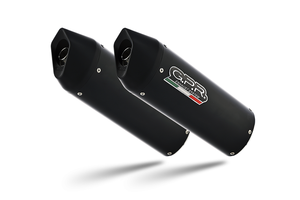 Exhaust compatible with Ktm LC8 Supermoto 950 2005-2008, Furore Nero, Dual Homologated legal bolt-on silencers including removable db killers 