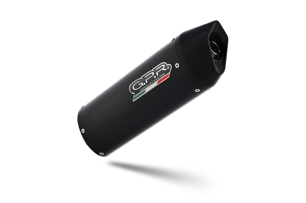 Exhaust compatible with Moto Guzzi Stelvio 1200 8V 2011-2017, Furore Nero, Homologated legal slip-on exhaust including removable db killer and link pipe 