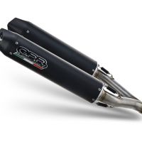 Exhaust compatible with Kawasaki Kfx 700 2004-2011, Furore Nero, Homologated legal full system exhaust including dual silencers and removable db killers 