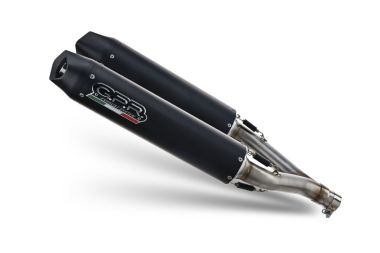 Exhaust compatible with Ktm Duke II 2000-2006, Furore Nero, Dual Homologated legal slip-on exhaust including removable db killers and link pipes 