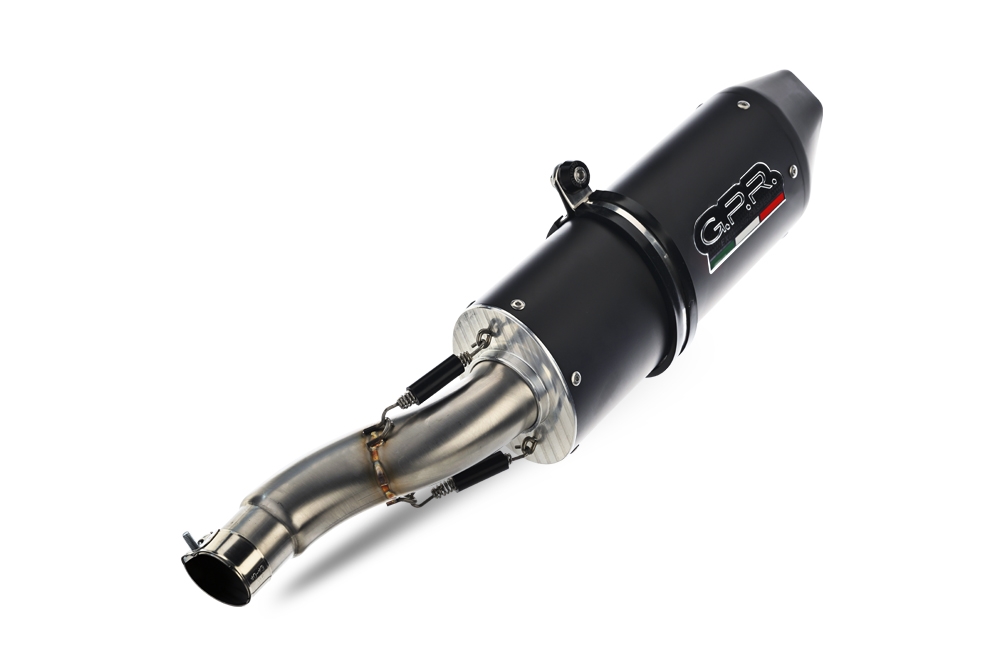 Exhaust compatible with Ktm Enduro 690 R 2019-2020, Furore Evo4 Nero, Homologated legal slip-on exhaust including removable db killer, link pipe and catalyst 