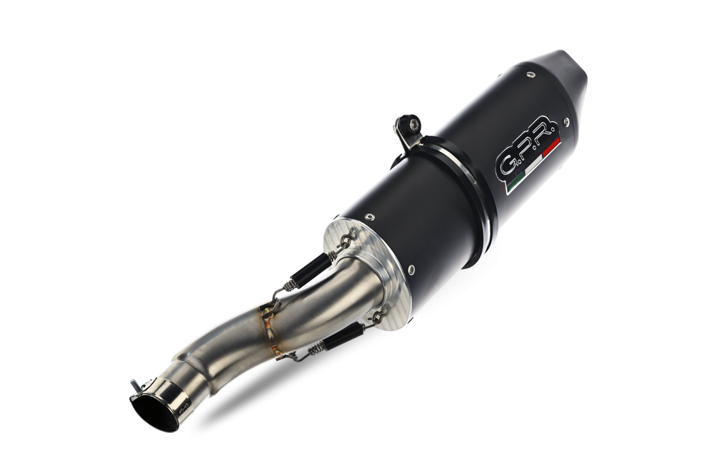 Exhaust compatible with Ktm Enduro 690 R 2019-2020, Furore Evo4 Nero, Homologated legal slip-on exhaust including removable db killer, link pipe and catalyst 