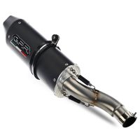 Exhaust compatible with Derbi Cross City 125 2007-2012, Furore Nero, Homologated legal slip-on exhaust including removable db killer, link pipe and catalyst 