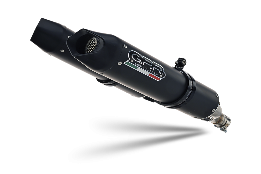 Exhaust compatible with Aprilia Dorsoduro 1200 2011-2016, Furore Evo4 Nero, Dual Homologated legal slip-on exhaust including removable db killers, link pipes and catalysts 