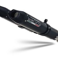 Exhaust compatible with Aprilia Dorsoduro 900 2017-2020, Furore Evo4 Nero, Dual Homologated legal slip-on exhaust including removable db killers and link pipes 