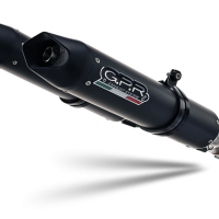 Exhaust compatible with Aprilia Dorsoduro 750 2008-2016, Furore Nero, Dual Homologated legal slip-on exhaust including removable db killers and link pipes 