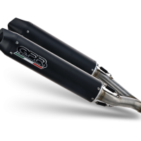 Exhaust compatible with Aprilia Dorsoduro 1200 2011-2016, Furore Evo4 Nero, Dual Homologated legal slip-on exhaust including removable db killers, link pipes and catalysts 