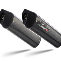 Exhaust compatible with Bmw K 1600 Gt 2010-2016, Furore Poppy, Dual Homologated legal slip-on exhaust including removable db killers and link pipes 