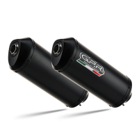Exhaust compatible with Yamaha Bt Bulldog 1100 2002-2007, Ghisa , Dual Homologated legal slip-on exhaust including removable db killers and link pipes 