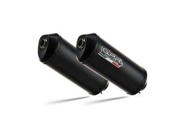 Exhaust compatible with Yamaha Bt Bulldog 1100 2002-2007, Ghisa , Dual Homologated legal slip-on exhaust including removable db killers and link pipes 