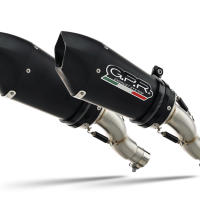 Exhaust compatible with Kawasaki Z 1000 Sx 2017-2020, Gpe Ann. Black titanium, Dual Homologated legal slip-on exhaust including removable db killers and link pipes 