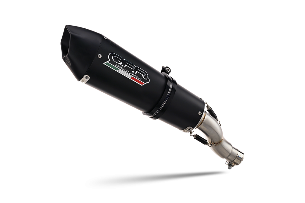 Exhaust compatible with Honda Hornet Cb 600 F 2007-2014, Gpe Ann. Black titanium, Homologated legal full system exhaust, including removable db killer and catalyst 