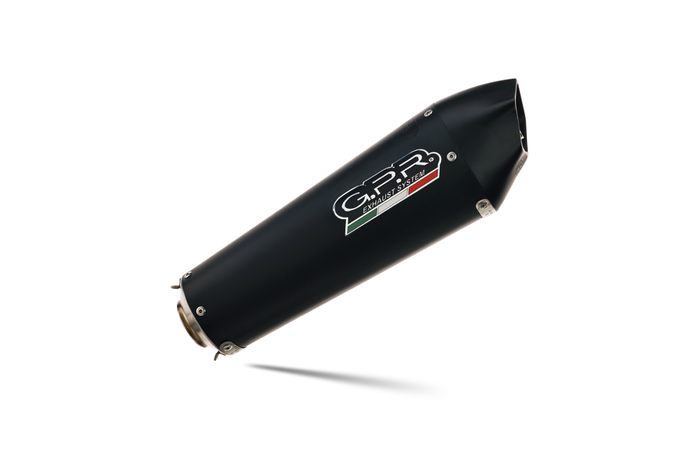 Exhaust compatible with Ktm Enduro 690 R 2021-2024, GP Evo4 Black Titanium, Homologated legal slip-on exhaust including removable db killer, link pipe and catalyst 