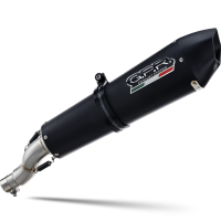 Exhaust compatible with Gilera Gp 800 2008-2013, Gpe Ann. Black titanium, Homologated legal Mid-full system exhaust, including removable db killer and catalyst 