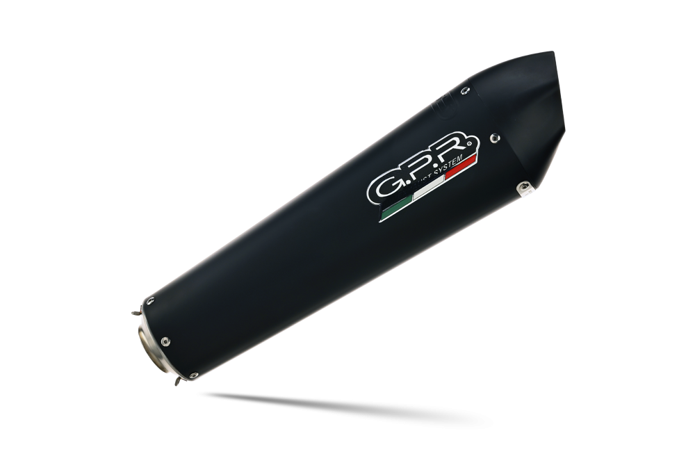Exhaust compatible with Gilera Gp 800 2008-2013, Gpe Ann. Black titanium, Homologated legal Mid-full system exhaust, including removable db killer and catalyst 